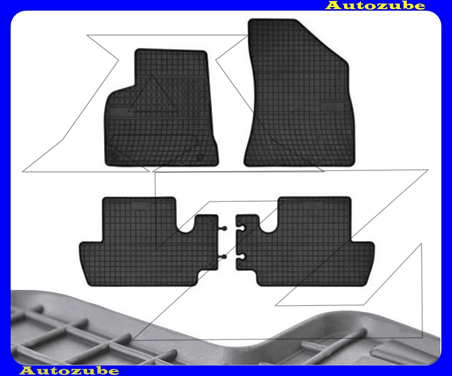 Gumiszőnyeg garnitúra (4db) méretpontos - 3mm vastagságú - 10mm magas peremmel, vanília illattal Gumiszőnyeg garnitúra (4db) méretpontos - 3mm vastagságú - 10mm magas peremmel, vanília illattal