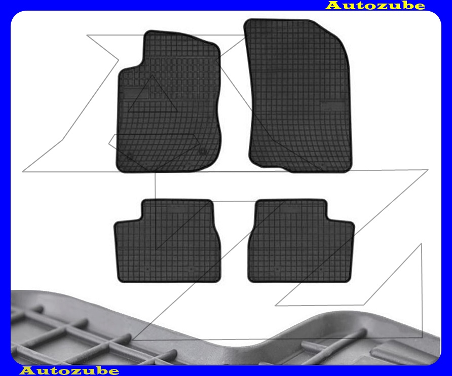 Gumiszőnyeg garnitúra (4db) méretpontos - 3mm vastagságú - 10mm magas peremmel, vanília illattal Gumiszőnyeg garnitúra (4db) méretpontos - 3mm vastagságú - 10mm magas peremmel, vanília illattal