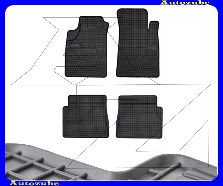 Gumiszőnyeg garnitúra (4db) méretpontos - 3mm vastagságú - 10mm magas peremmel, vanília illattal Gumiszőnyeg garnitúra (4db) méretpontos - 3mm vastagságú - 10mm magas peremmel, vanília illattal