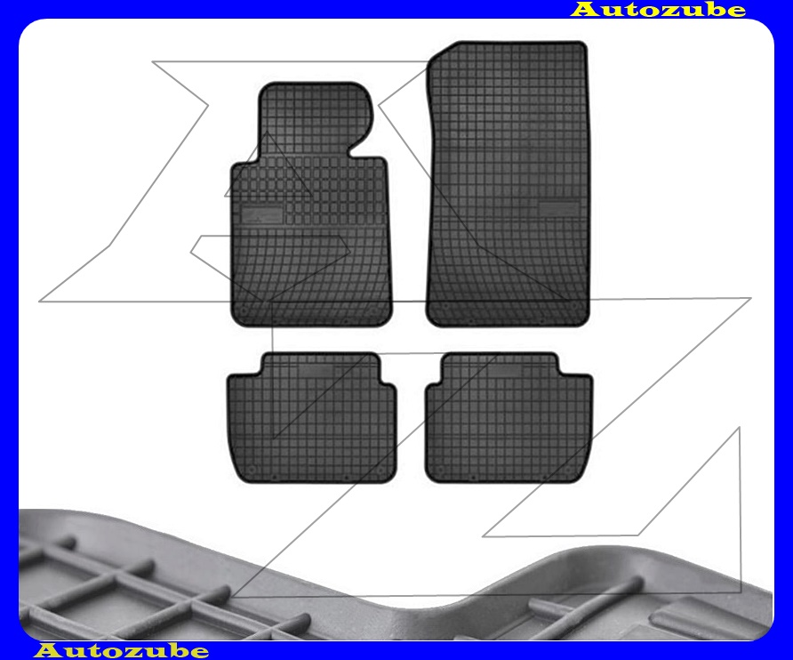 Gumiszőnyeg garnitúra (4db) méretpontos - 3mm vastagságú - 10mm magas peremmel, vanília illattal Gumiszőnyeg garnitúra (4db) méretpontos - 3mm vastagságú - 10mm magas peremmel, vanília illattal