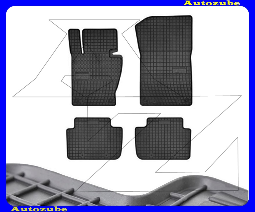 Gumiszőnyeg garnitúra (4db) méretpontos - 3mm vastagságú - 10mm magas peremmel, vanília illattal Gumiszőnyeg garnitúra (4db) méretpontos - 3mm vastagságú - 10mm magas peremmel, vanília illattal