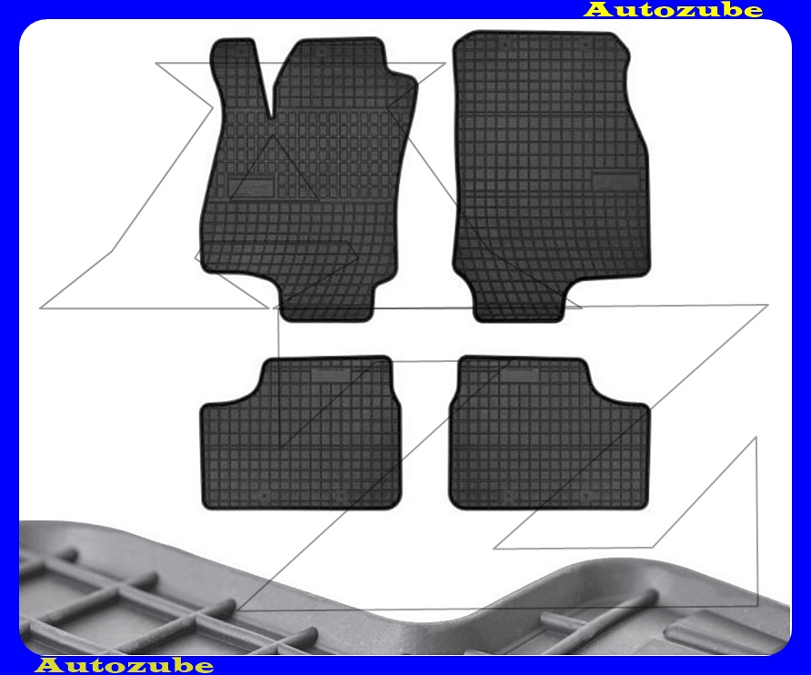 Gumiszőnyeg garnitúra (4db) méretpontos - 3mm vastagságú - 10mm magas peremmel, vanília illattal Gumiszőnyeg garnitúra (4db) méretpontos - 3mm vastagságú - 10mm magas peremmel, vanília illattal