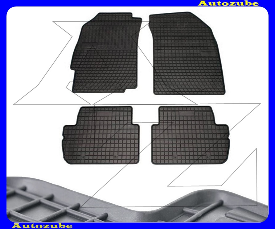 Gumiszőnyeg garnitúra (4db) méretpontos - 3mm vastagságú - 10mm magas peremmel, vanília illattal Gumiszőnyeg garnitúra (4db) méretpontos - 3mm vastagságú - 10mm magas peremmel, vanília illattal