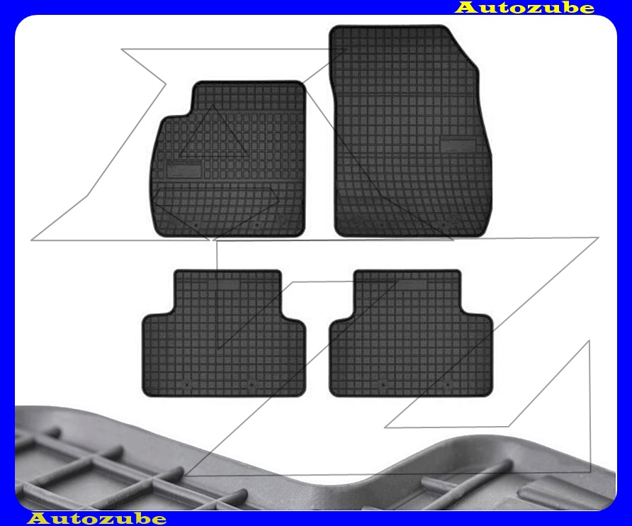 Gumiszőnyeg garnitúra (4db) méretpontos - 3mm vastagságú - 10mm magas peremmel, vanília illattal Gumiszőnyeg garnitúra (4db) méretpontos - 3mm vastagságú - 10mm magas peremmel, vanília illattal