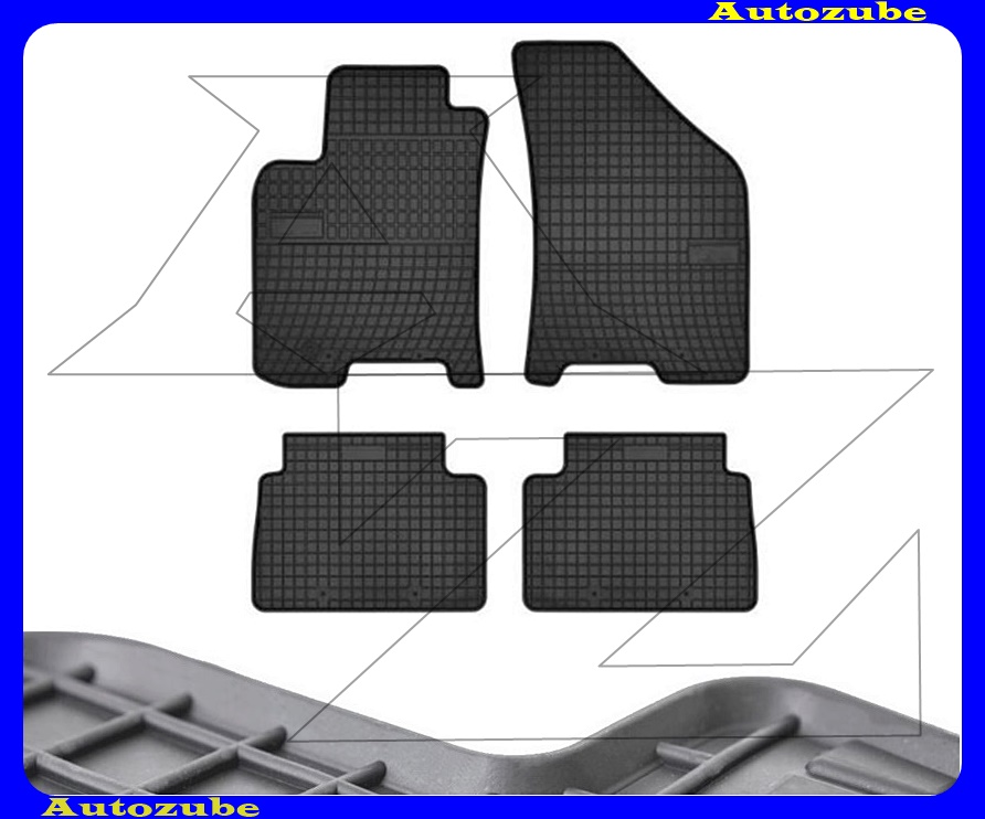 Gumiszőnyeg garnitúra (4db) méretpontos - 3mm vastagságú - 10mm magas peremmel, vanília illattal Gumiszőnyeg garnitúra (4db) méretpontos - 3mm vastagságú - 10mm magas peremmel, vanília illattal