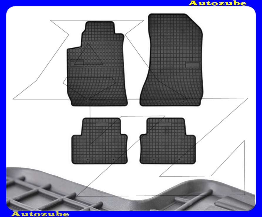 Gumiszőnyeg garnitúra (4db) méretpontos - 3mm vastagságú - 10mm magas peremmel, vanília illattal Gumiszőnyeg garnitúra (4db) méretpontos - 3mm vastagságú - 10mm magas peremmel, vanília illattal