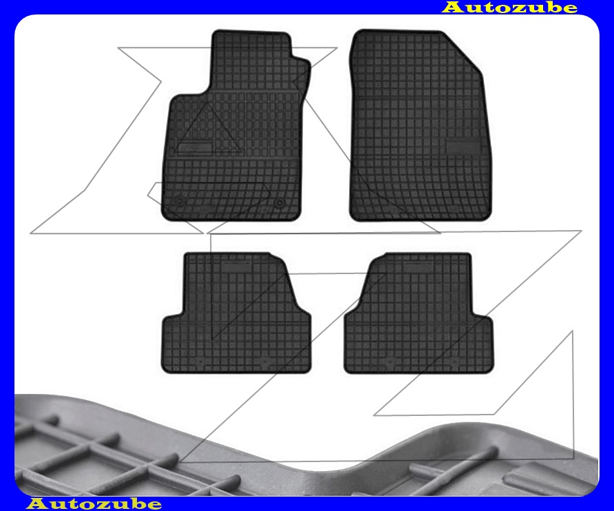 Gumiszőnyeg garnitúra (4db) méretpontos - 3mm vastagságú - 10mm magas peremmel, vanília illattal Gumiszőnyeg garnitúra (4db) méretpontos - 3mm vastagságú - 10mm magas peremmel, vanília illattal