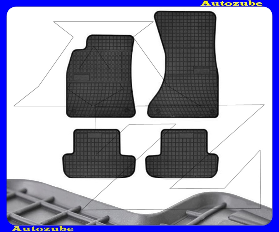 Gumiszőnyeg garnitúra (4db) méretpontos - 3mm vastagságú - 10mm magas peremmel, vanília illattal Gumiszőnyeg garnitúra (4db) méretpontos - 3mm vastagságú - 10mm magas peremmel, vanília illattal