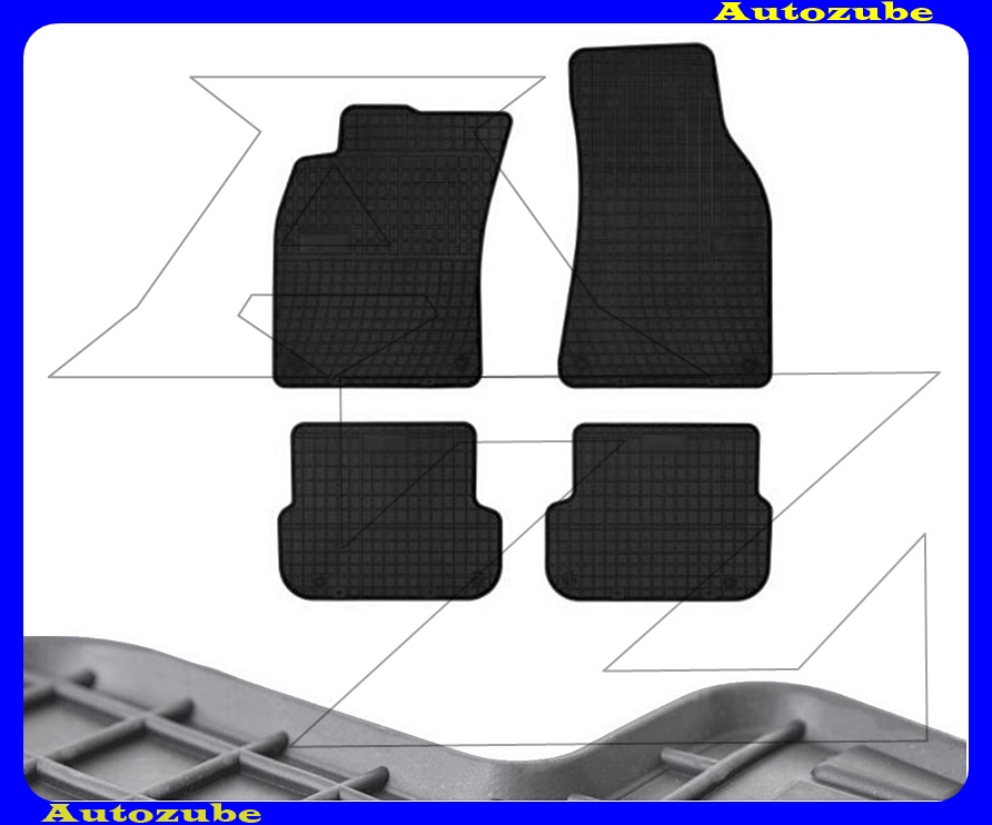 Gumiszőnyeg garnitúra (4db) méretpontos - 3mm vastagságú - 10mm magas peremmel, vanília illattal Gumiszőnyeg garnitúra (4db) méretpontos - 3mm vastagságú - 10mm magas peremmel, vanília illattal