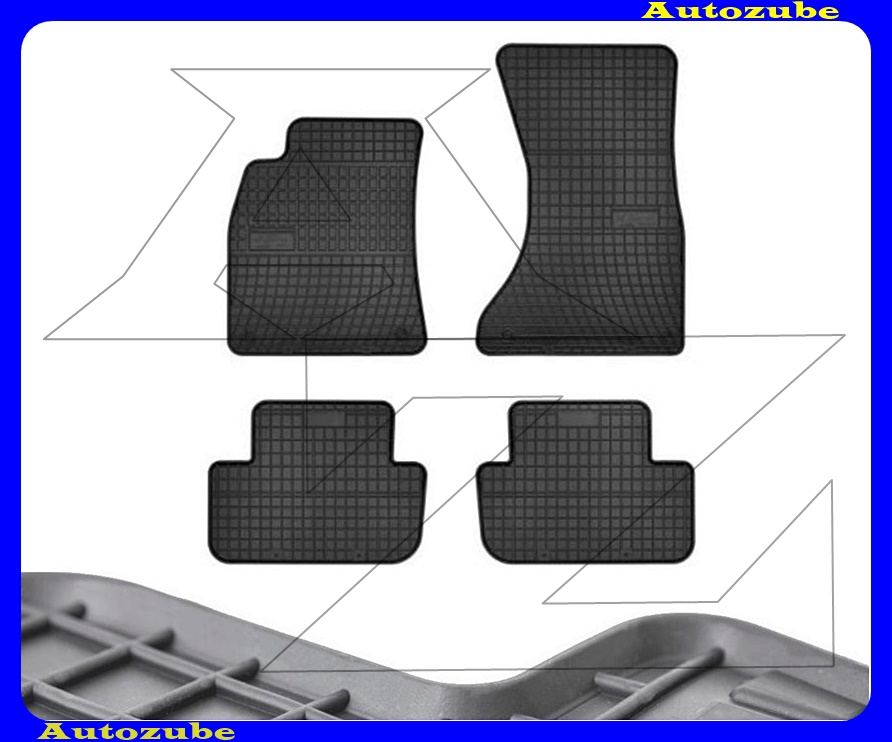 Gumiszőnyeg garnitúra (4db) méretpontos - 3mm vastagságú - 10mm magas peremmel, vanília illattal Gumiszőnyeg garnitúra (4db) méretpontos - 3mm vastagságú - 10mm magas peremmel, vanília illattal