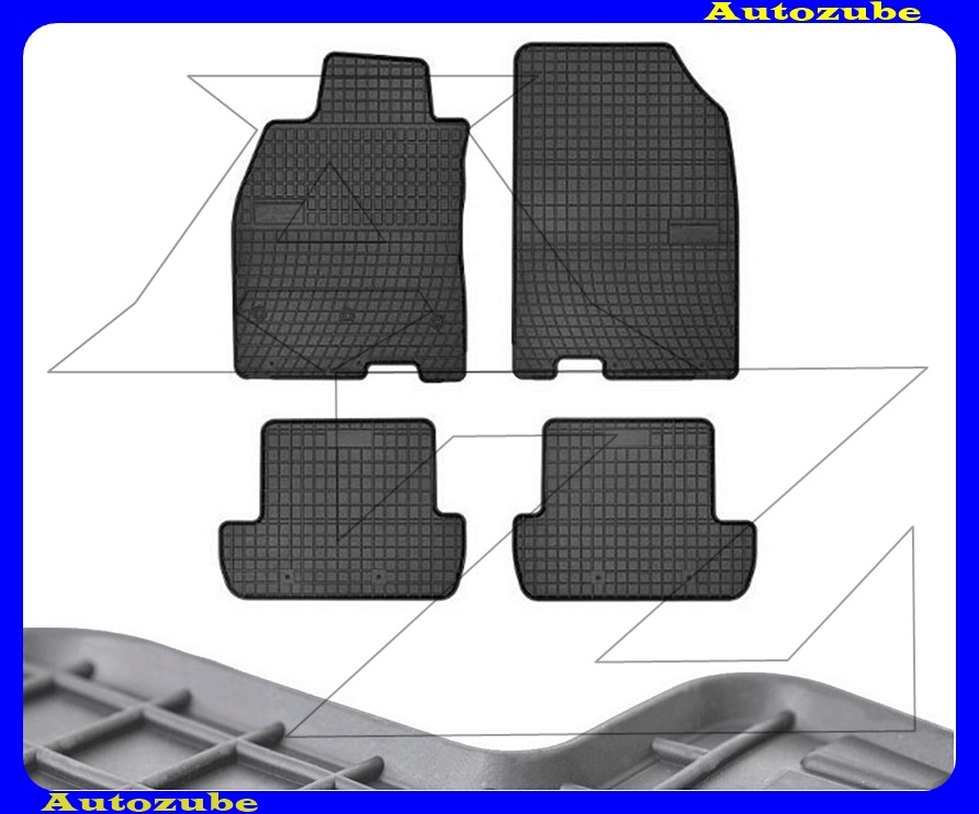 Gumiszőnyeg garnitúra (4db) méretpontos - 3mm vastagságú - 10mm magas peremmel, vanília illattal Gumiszőnyeg garnitúra (4db) méretpontos - 3mm vastagságú - 10mm magas peremmel, vanília illattal
