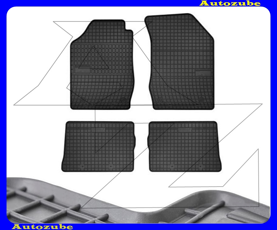 Gumiszőnyeg garnitúra (4db) méretpontos - 3mm vastagságú - 10mm magas peremmel, vanília illattal Gumiszőnyeg garnitúra (4db) méretpontos - 3mm vastagságú - 10mm magas peremmel, vanília illattal