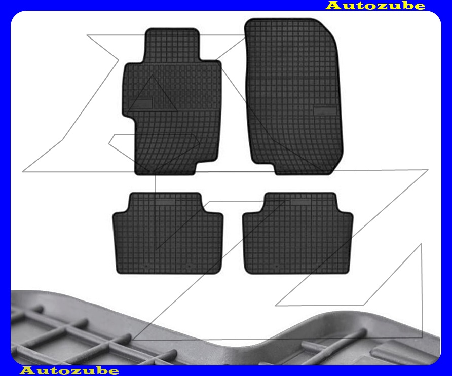 Gumiszőnyeg garnitúra (4db) méretpontos - 3mm vastagságú - 10mm magas peremmel, vanília illattal Gumiszőnyeg garnitúra (4db) méretpontos - 3mm vastagságú - 10mm magas peremmel, vanília illattal