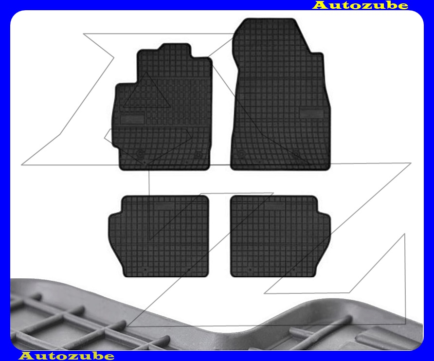 Gumiszőnyeg garnitúra (4db) méretpontos - 3mm vastagságú - 10mm magas peremmel, vanília illattal Gumiszőnyeg garnitúra (4db) méretpontos - 3mm vastagságú - 10mm magas peremmel, vanília illattal