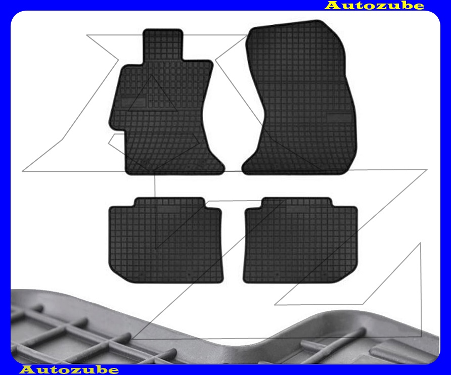 Gumiszőnyeg garnitúra (4db) méretpontos - 3mm vastagságú - 10mm magas peremmel, vanília illattal Gumiszőnyeg garnitúra (4db) méretpontos - 3mm vastagságú - 10mm magas peremmel, vanília illattal