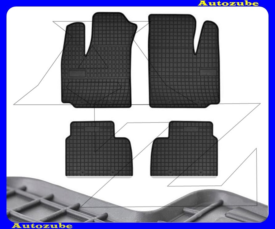 Gumiszőnyeg garnitúra (4db) méretpontos - 3mm vastagságú - 10mm magas peremmel, vanília illattal Gumiszőnyeg garnitúra (4db) méretpontos - 3mm vastagságú - 10mm magas peremmel, vanília illattal