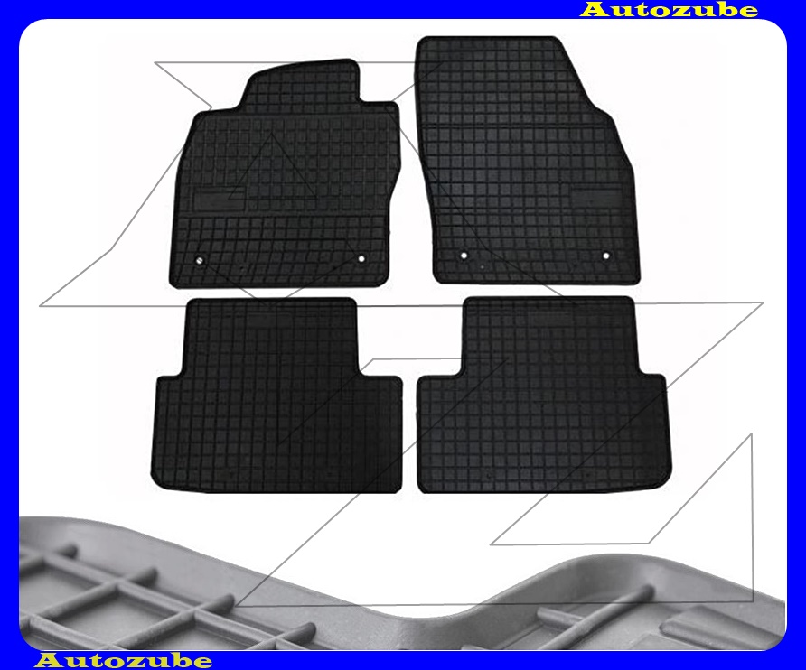 Gumiszőnyeg garnitúra (4db) méretpontos - 3mm vastagságú - 10mm magas peremmel, vanília illattal Gumiszőnyeg garnitúra (4db) méretpontos - 3mm vastagságú - 10mm magas peremmel, vanília illattal