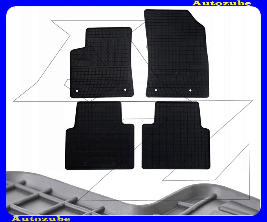 Gumiszőnyeg garnitúra (4db) méretpontos - 3mm vastagságú - 10mm magas peremmel, vanília illattal Gumiszőnyeg garnitúra (4db) méretpontos - 3mm vastagságú - 10mm magas peremmel, vanília illattal