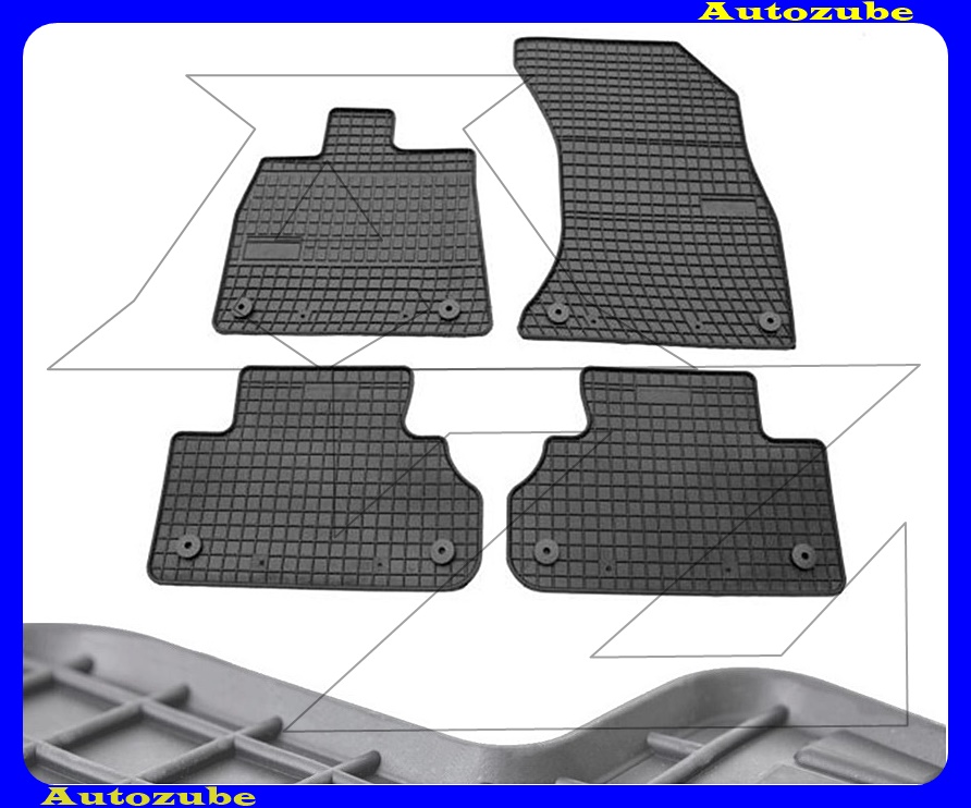 Gumiszőnyeg garnitúra (4db) méretpontos - 3mm vastagságú - 10mm magas peremmel, vanília illattal Gumiszőnyeg garnitúra (4db) méretpontos - 3mm vastagságú - 10mm magas peremmel, vanília illattal