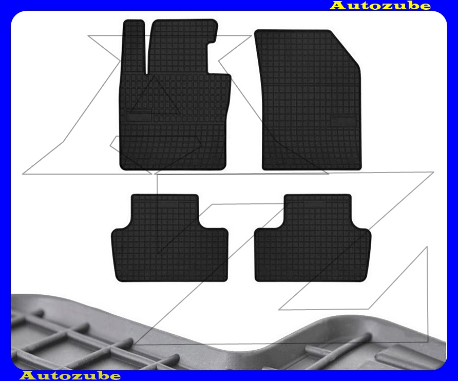 Gumiszőnyeg garnitúra (4db) méretpontos - 3mm vastagságú - 10mm magas peremmel, vanília illattal Gumiszőnyeg garnitúra (4db) méretpontos - 3mm vastagságú - 10mm magas peremmel, vanília illattal