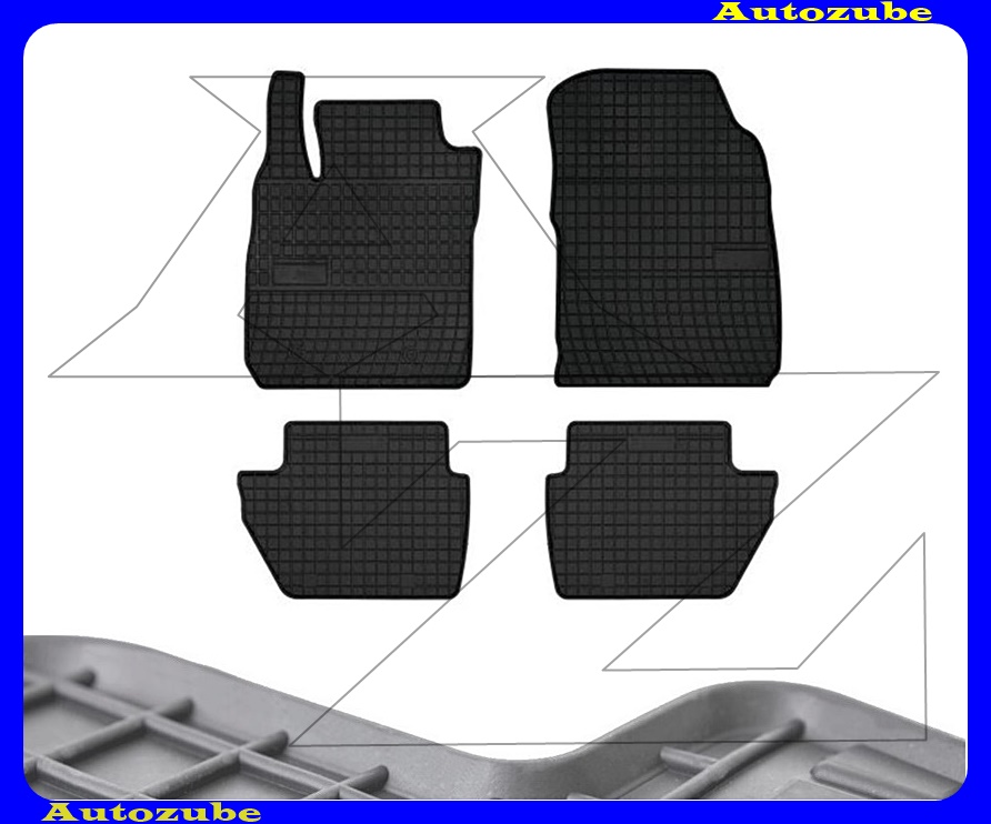 Gumiszőnyeg garnitúra (4db) méretpontos - 3mm vastagságú - 10mm magas peremmel, vanília illattal Gumiszőnyeg garnitúra (4db) méretpontos - 3mm vastagságú - 10mm magas peremmel, vanília illattal