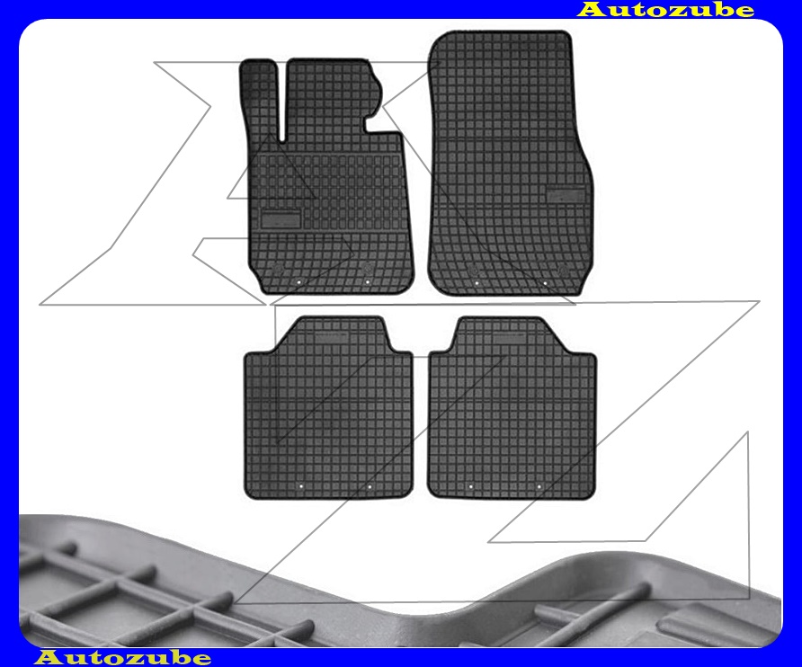 Gumiszőnyeg garnitúra (4db) méretpontos - 3mm vastagságú - 10mm magas peremmel, vanília illattal Gumiszőnyeg garnitúra (4db) méretpontos - 3mm vastagságú - 10mm magas peremmel, vanília illattal