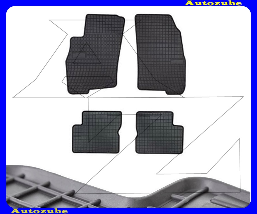 Gumiszőnyeg garnitúra (4db) méretpontos - 3mm vastagságú - 10mm magas peremmel, vanília illattal Gumiszőnyeg garnitúra (4db) méretpontos - 3mm vastagságú - 10mm magas peremmel, vanília illattal