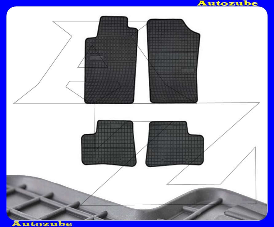 Gumiszőnyeg garnitúra (4db) méretpontos - 3mm vastagságú - 10mm magas peremmel, vanília illattal Gumiszőnyeg garnitúra (4db) méretpontos - 3mm vastagságú - 10mm magas peremmel, vanília illattal