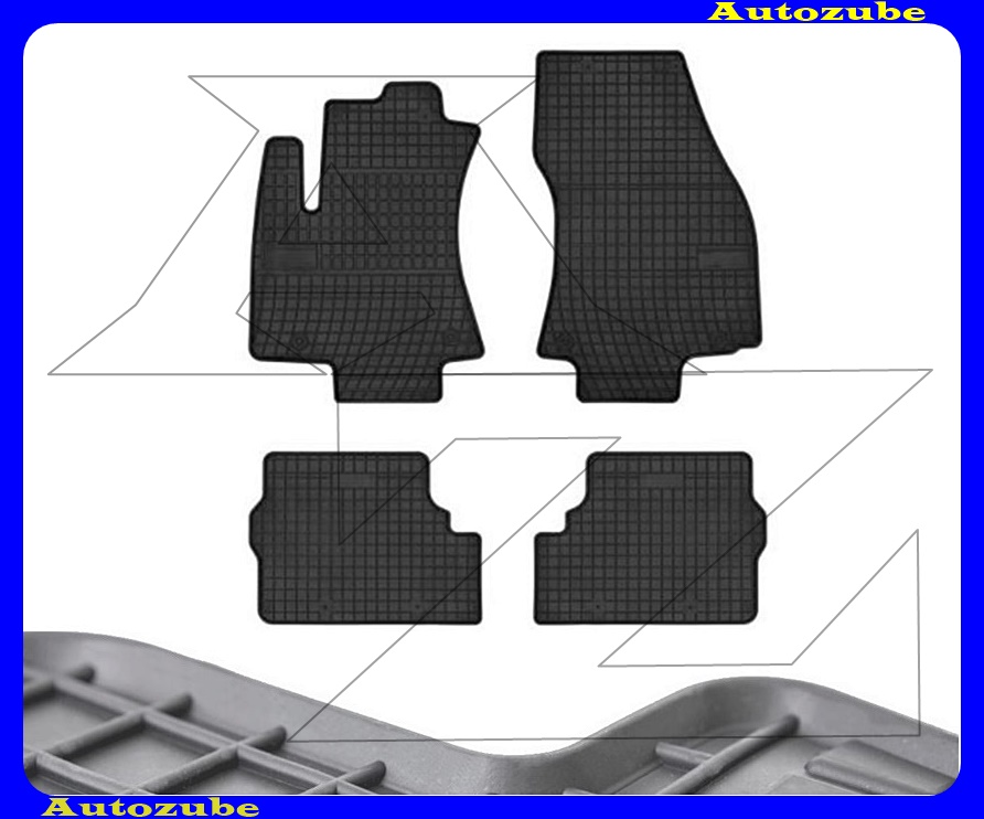 Gumiszőnyeg garnitúra (4db) méretpontos - 3mm vastagságú - 10mm magas peremmel, vanília illattal Gumiszőnyeg garnitúra (4db) méretpontos - 3mm vastagságú - 10mm magas peremmel, vanília illattal
