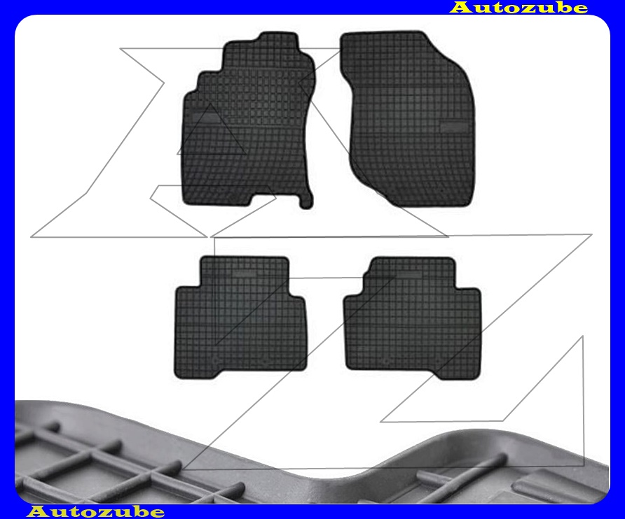 Gumiszőnyeg garnitúra (4db) méretpontos - 3mm vastagságú - 10mm magas peremmel, vanília illattal Gumiszőnyeg garnitúra (4db) méretpontos - 3mm vastagságú - 10mm magas peremmel, vanília illattal