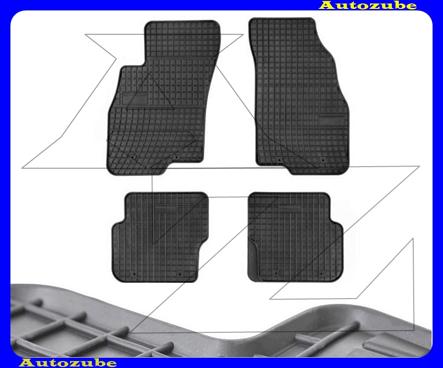 Gumiszőnyeg garnitúra (4db) méretpontos - 3mm vastagságú - 10mm magas peremmel, vanília illattal Gumiszőnyeg garnitúra (4db) méretpontos - 3mm vastagságú - 10mm magas peremmel, vanília illattal