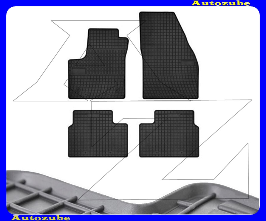 Gumiszőnyeg garnitúra (4db) méretpontos - 3mm vastagságú - 10mm magas peremmel, vanília illattal Gumiszőnyeg garnitúra (4db) méretpontos - 3mm vastagságú - 10mm magas peremmel, vanília illattal