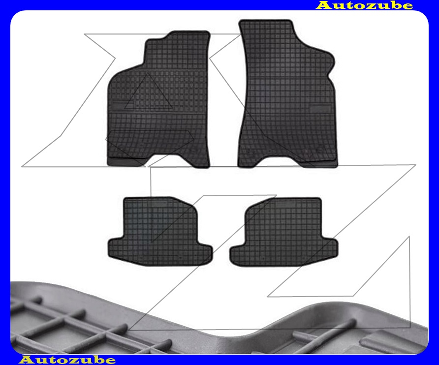 Gumiszőnyeg garnitúra (4db) méretpontos - 3mm vastagságú - 10mm magas peremmel, vanília illattal Gumiszőnyeg garnitúra (4db) méretpontos - 3mm vastagságú - 10mm magas peremmel, vanília illattal