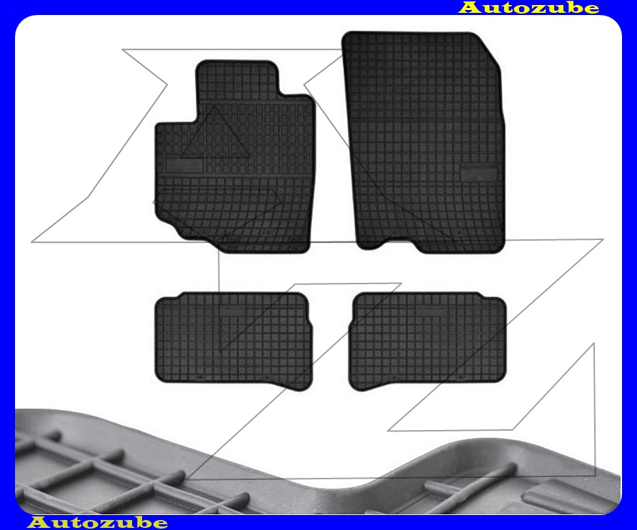 Gumiszőnyeg garnitúra (4db) méretpontos - 3mm vastagságú - 10mm magas peremmel, vanília illattal Gumiszőnyeg garnitúra (4db) méretpontos - 3mm vastagságú - 10mm magas peremmel, vanília illattal