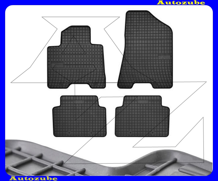 Gumiszőnyeg garnitúra (4db) méretpontos - 3mm vastagságú - 10mm magas peremmel, vanília illattal Gumiszőnyeg garnitúra (4db) méretpontos - 3mm vastagságú - 10mm magas peremmel, vanília illattal