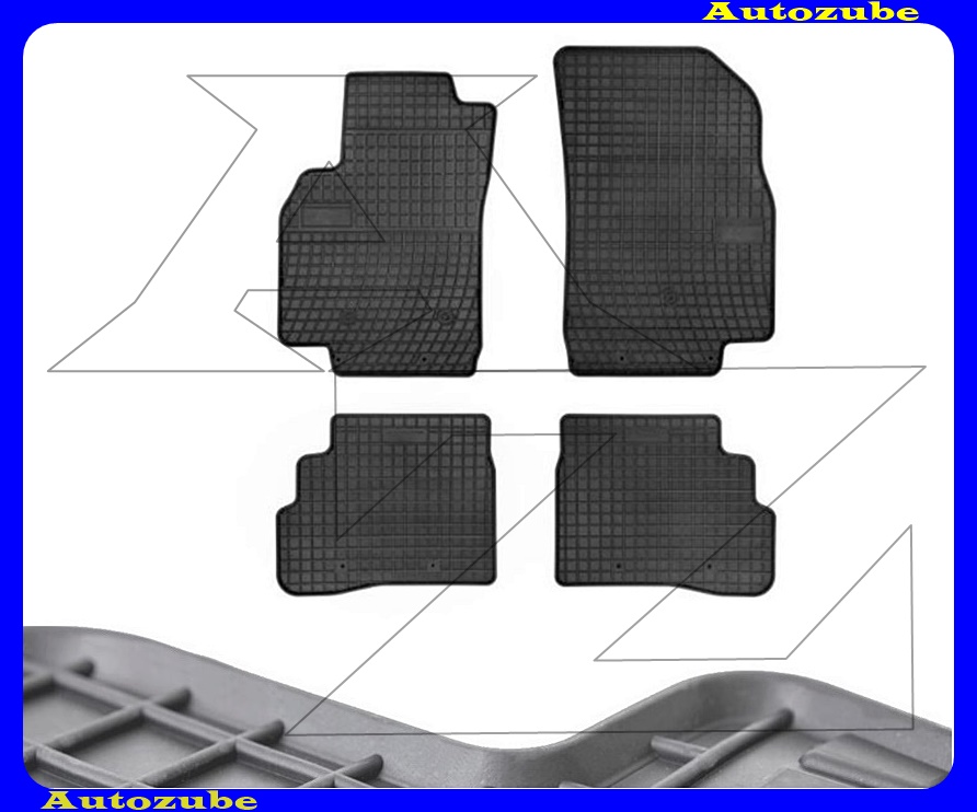 Gumiszőnyeg garnitúra (4db) méretpontos - 3mm vastagságú - 10mm magas peremmel, vanília illattal Gumiszőnyeg garnitúra (4db) méretpontos - 3mm vastagságú - 10mm magas peremmel, vanília illattal