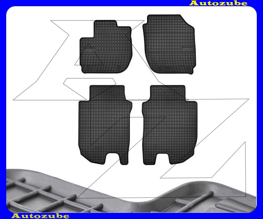 Gumiszőnyeg garnitúra (4db) méretpontos - 3mm vastagságú - 10mm magas peremmel, vanília illattal Gumiszőnyeg garnitúra (4db) méretpontos - 3mm vastagságú - 10mm magas peremmel, vanília illattal