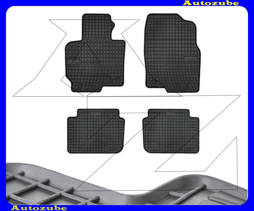 Gumiszőnyeg garnitúra (4db) méretpontos - 3mm vastagságú - 10mm magas peremmel, vanília illattal Gumiszőnyeg garnitúra (4db) méretpontos - 3mm vastagságú - 10mm magas peremmel, vanília illattal