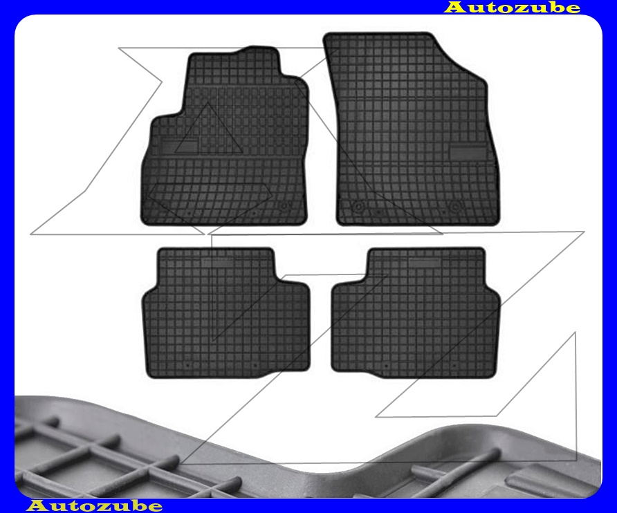 Gumiszőnyeg garnitúra (4db) méretpontos - 3mm vastagságú - 10mm magas peremmel, vanília illattal Gumiszőnyeg garnitúra (4db) méretpontos - 3mm vastagságú - 10mm magas peremmel, vanília illattal
