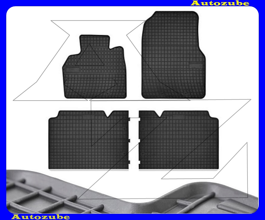 Gumiszőnyeg garnitúra (4db) méretpontos - 3mm vastagságú - 10mm magas peremmel, vanília illattal Gumiszőnyeg garnitúra (4db) méretpontos - 3mm vastagságú - 10mm magas peremmel, vanília illattal
