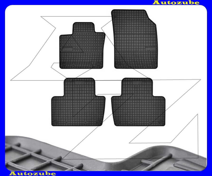 Gumiszőnyeg garnitúra (4db) méretpontos - 3mm vastagságú - 10mm magas peremmel, vanília illattal Gumiszőnyeg garnitúra (4db) méretpontos - 3mm vastagságú - 10mm magas peremmel, vanília illattal