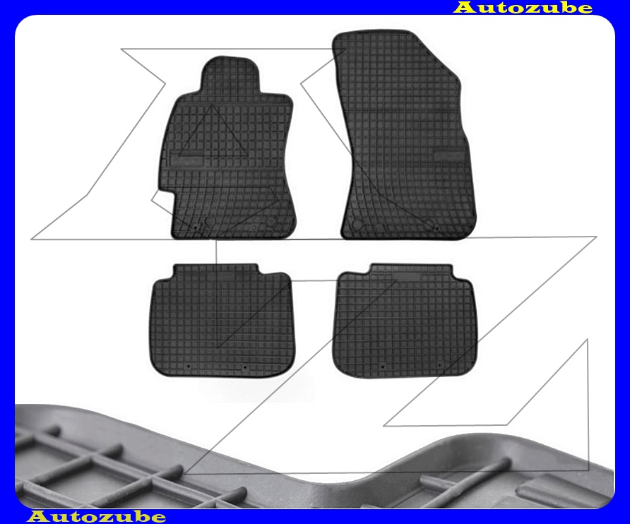 Gumiszőnyeg garnitúra (4db) méretpontos - 3mm vastagságú - 10mm magas peremmel, vanília illattal Gumiszőnyeg garnitúra (4db) méretpontos - 3mm vastagságú - 10mm magas peremmel, vanília illattal