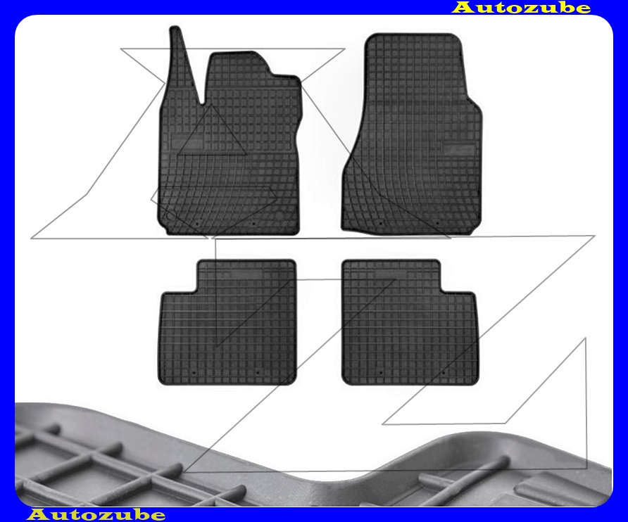 Gumiszőnyeg garnitúra (4db) méretpontos - 3mm vastagságú - 10mm magas peremmel, vanília illattal Gumiszőnyeg garnitúra (4db) méretpontos - 3mm vastagságú - 10mm magas peremmel, vanília illattal