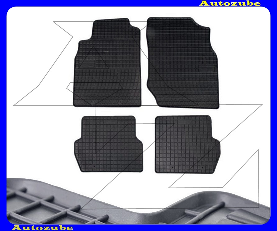 Gumiszőnyeg garnitúra (4db) méretpontos - 3mm vastagságú - 10mm magas peremmel, vanília illattal Gumiszőnyeg garnitúra (4db) méretpontos - 3mm vastagságú - 10mm magas peremmel, vanília illattal