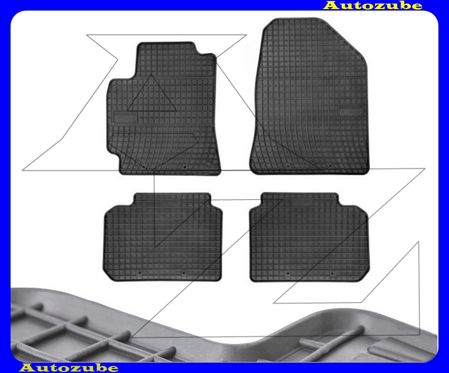Gumiszőnyeg garnitúra (4db) méretpontos - 3mm vastagságú - 10mm magas peremmel, vanília illattal Gumiszőnyeg garnitúra (4db) méretpontos - 3mm vastagságú - 10mm magas peremmel, vanília illattal