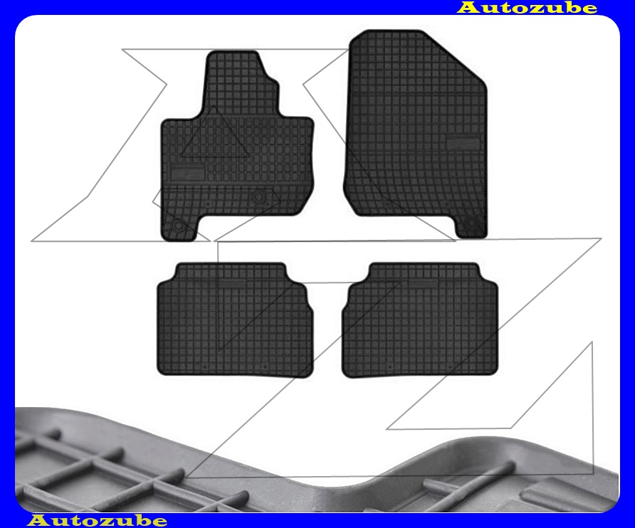 Gumiszőnyeg garnitúra (4db) méretpontos - 3mm vastagságú - 10mm magas peremmel, vanília illattal Gumiszőnyeg garnitúra (4db) méretpontos - 3mm vastagságú - 10mm magas peremmel, vanília illattal