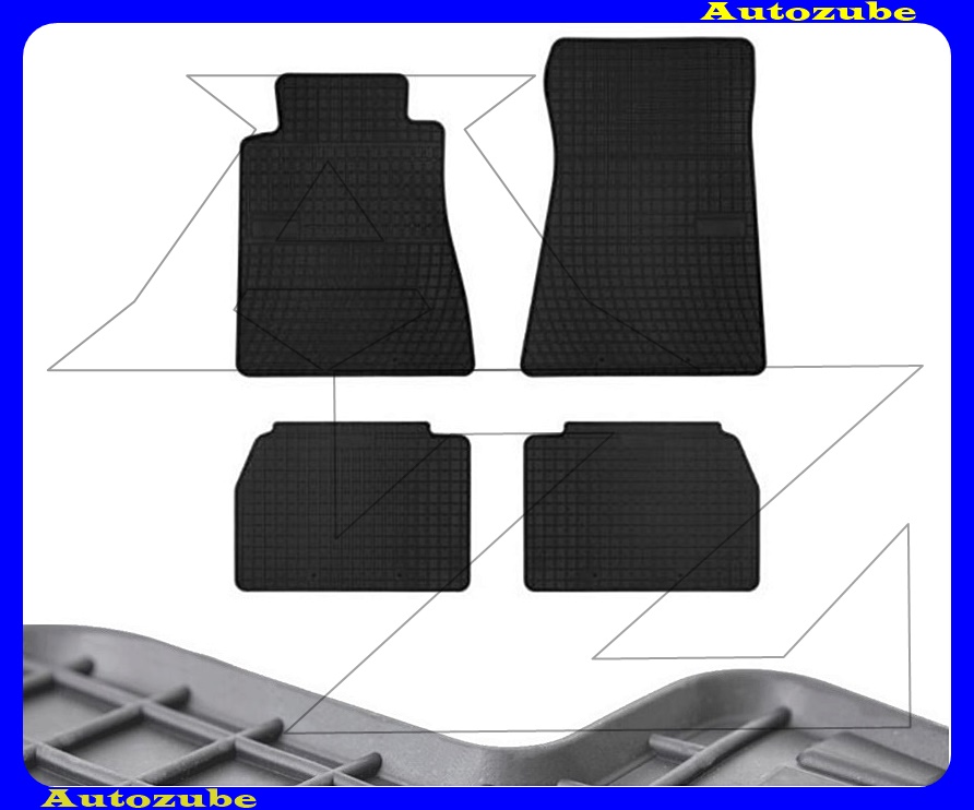 Gumiszőnyeg garnitúra (4db) méretpontos - 3mm vastagságú - 10mm magas peremmel, vanília illattal 