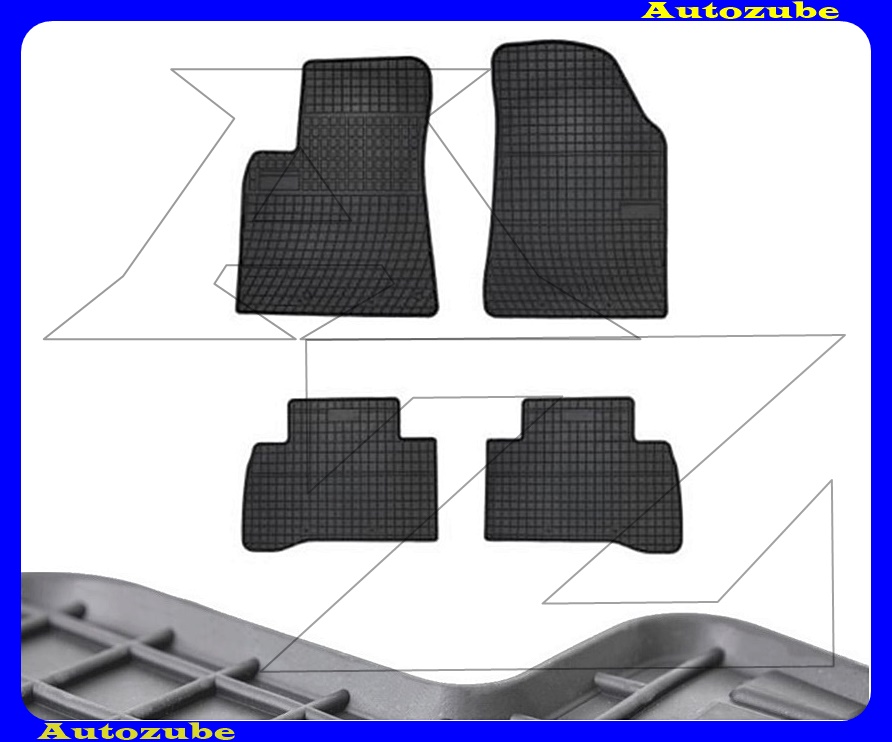 Gumiszőnyeg garnitúra (4db) méretpontos - 3mm vastagságú - 10mm magas peremmel, vanília illattal Gumiszőnyeg garnitúra (4db) méretpontos - 3mm vastagságú - 10mm magas peremmel, vanília illattal