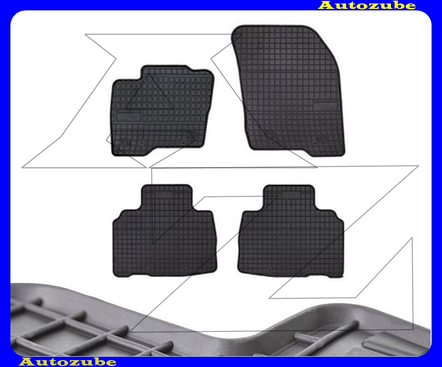 Gumiszőnyeg garnitúra (4db) méretpontos - 3mm vastagságú - 10mm magas peremmel, vanília illattal Gumiszőnyeg garnitúra (4db) méretpontos - 3mm vastagságú - 10mm magas peremmel, vanília illattal