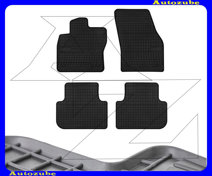 Gumiszőnyeg garnitúra (4db) méretpontos - 3mm vastagságú - 10mm magas peremmel, vanília illattal Gumiszőnyeg garnitúra (4db) méretpontos - 3mm vastagságú - 10mm magas peremmel, vanília illattal